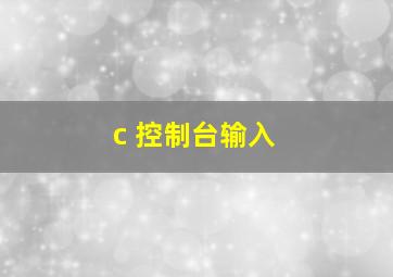 c 控制台输入